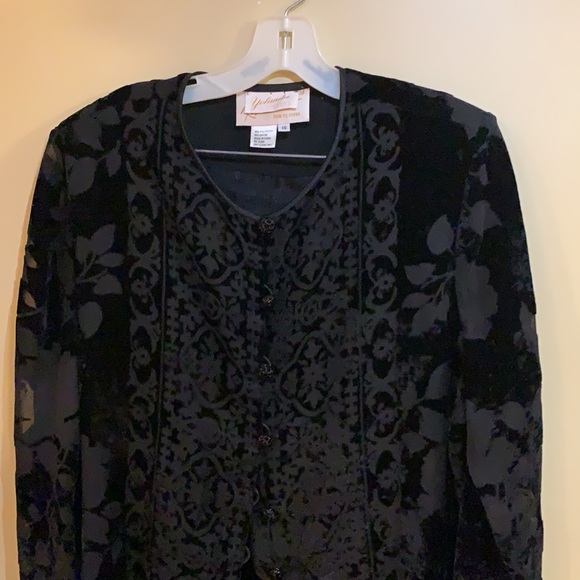 Vintage yolanda designer collection velvet pants suit SZ 16 (runs small) - Picture 6 of 15